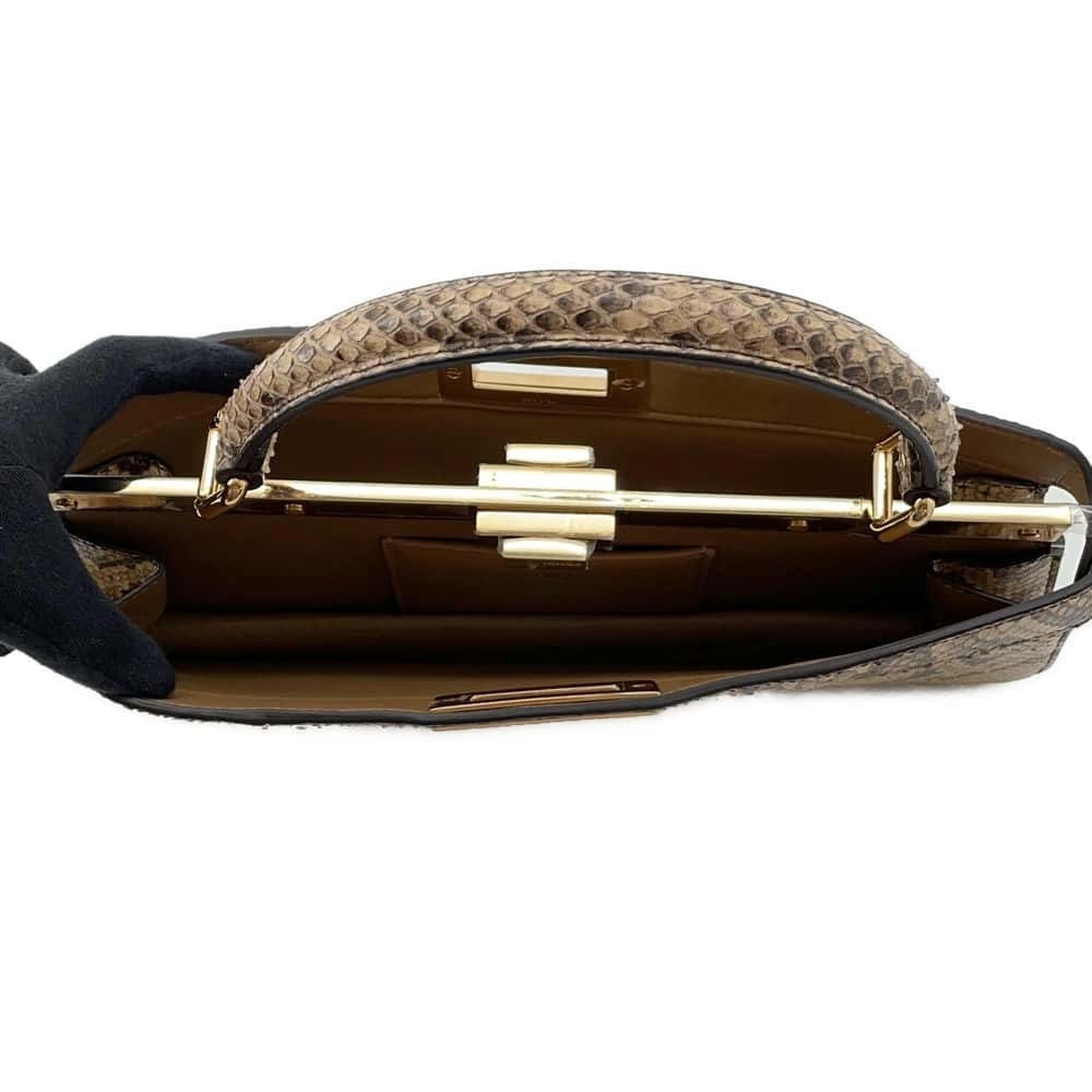 Fendi You Ic Handbag Python Horizontal White Peek… - image 5